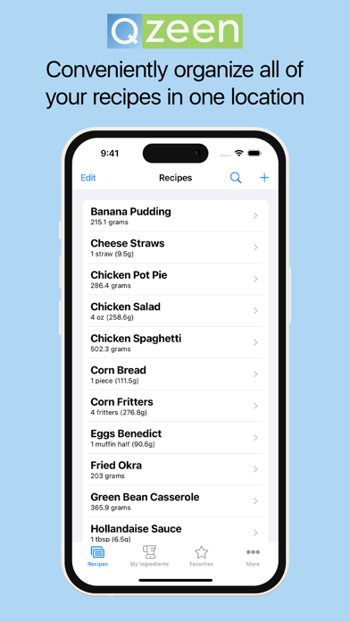 Qzeen - Recipe Calculator Screenshot