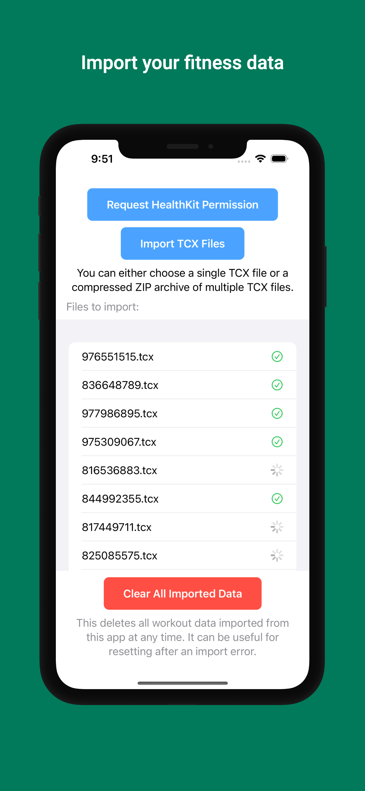 TCX to HealthKit