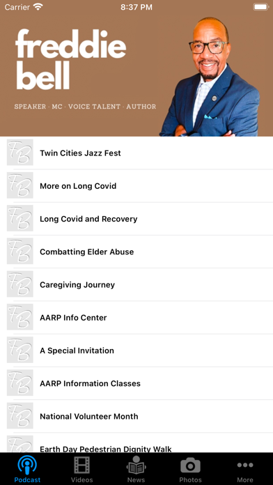 Freddie Bell Radio Shows Screenshot