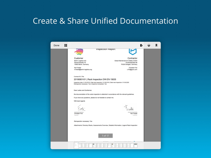 Rack Inspection DIN EN 15635
