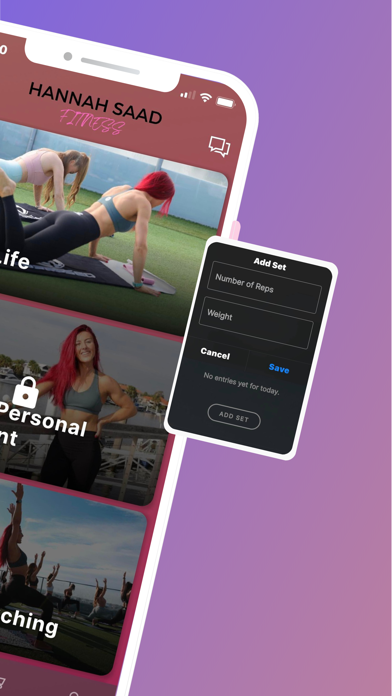 Hannah Saad Fitness Screenshot