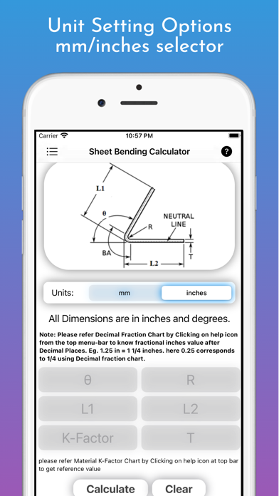Sheet Bending Calculator Pro Screenshot