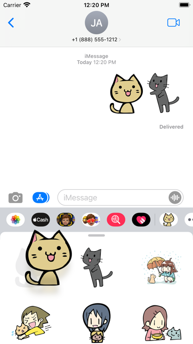 Cat illustration sticker Screenshot
