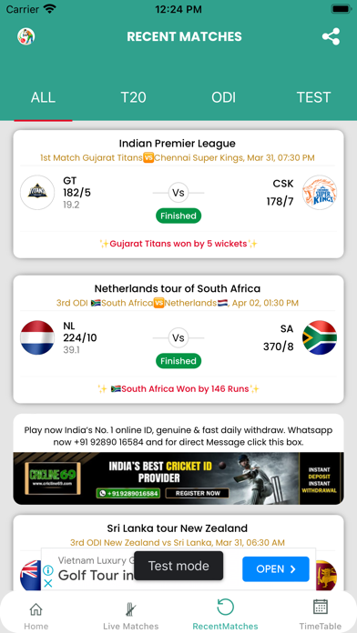 Cricline Live Screenshot