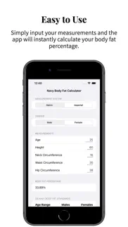 navy body fat calculator pro iphone screenshot 2