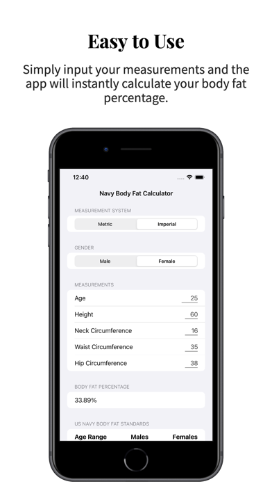 Navy Body Fat Calculator Proのおすすめ画像2