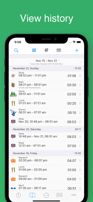 ‎aTimeLogger Time Tracker Screenshot