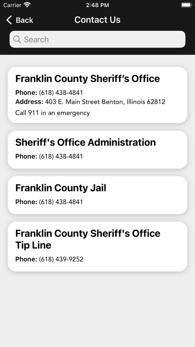 Franklin County Sheriff IL Screenshot