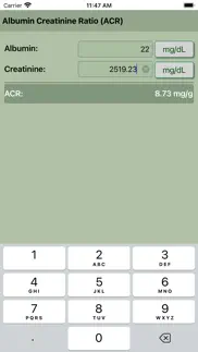 albumin creatinine ratio calc iphone screenshot 4