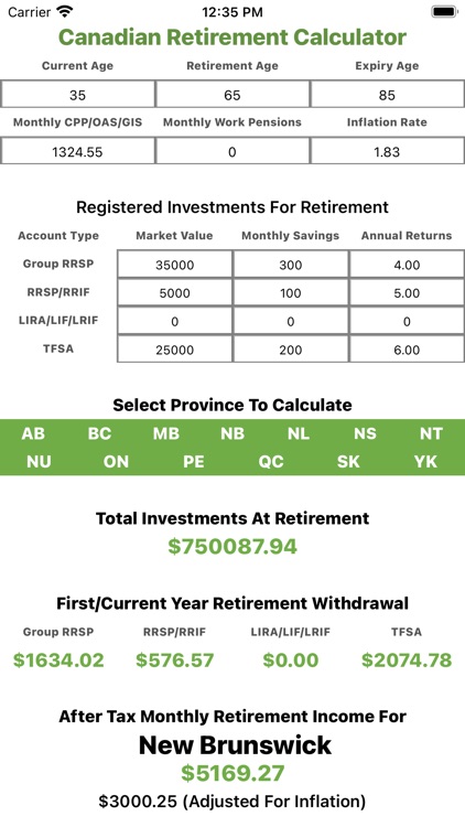 Canadian Retirement Calculator screenshot-3