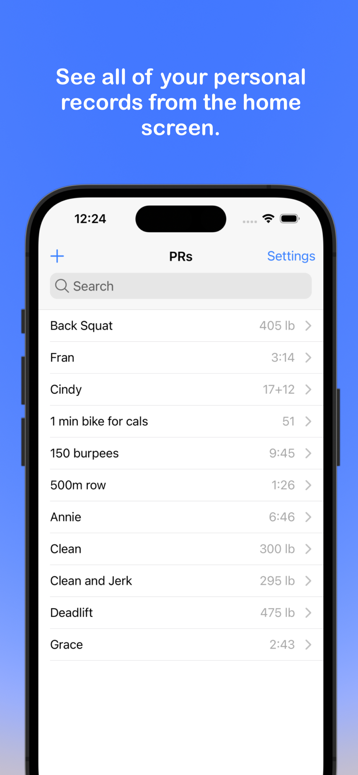 Personal Records - PRs