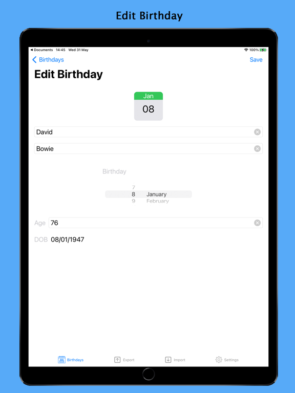 Screenshot #6 pour Birthday Reminder+ & Countdown