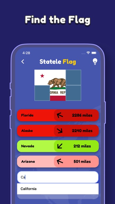 Statele : Worldle for USA Map Screenshot