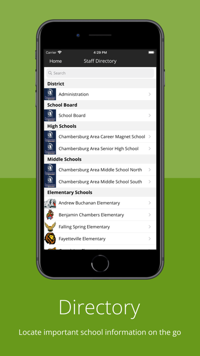 Chambersburg School District Screenshot