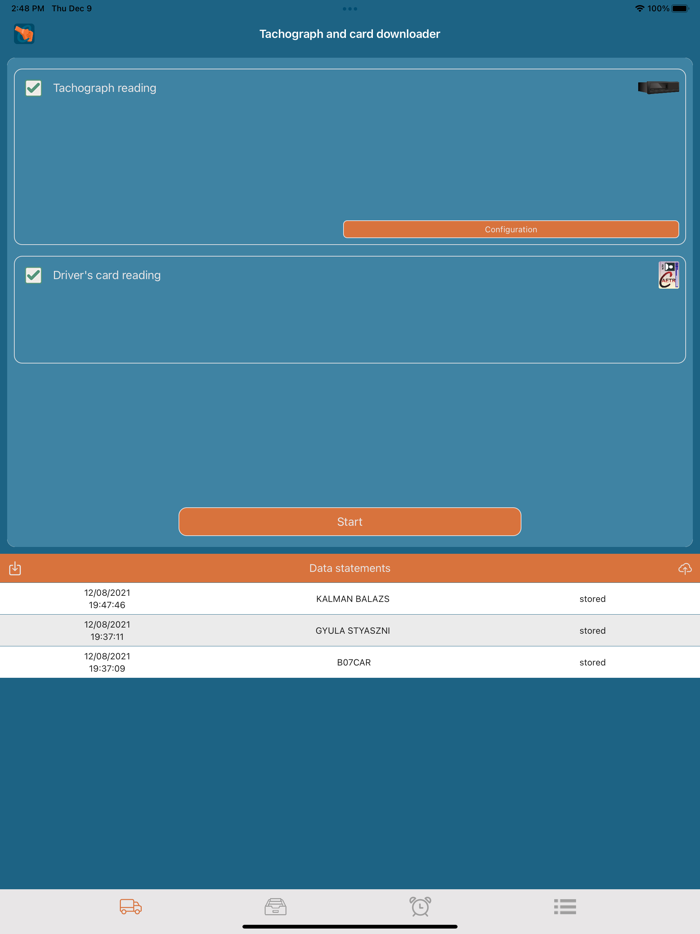 Orange Tachograph Downloader