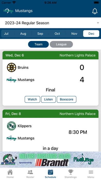 Melfort Mustangs Official App Screenshot