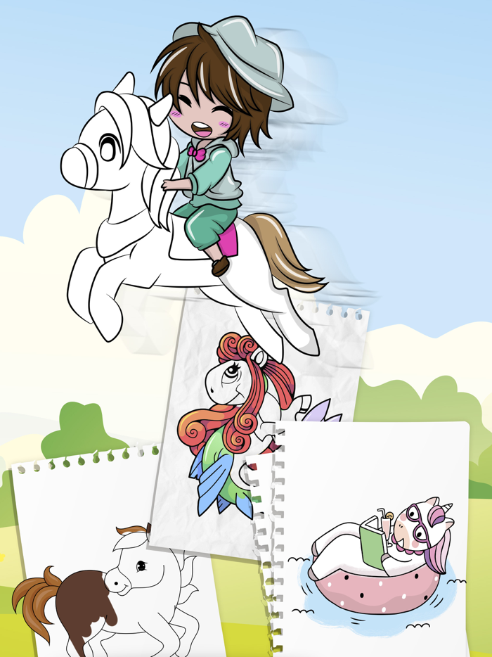 Horses Coloring Book Game