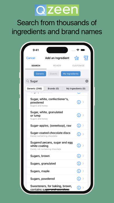 Qzeen - Recipe Calculator Screenshot