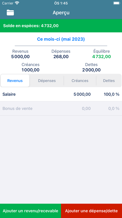 Screenshot #1 pour Mon portefeuille: Dépenses