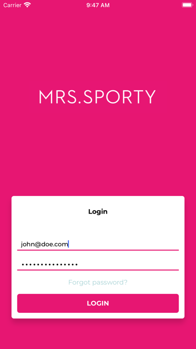 Mrs.Sporty App Screenshot