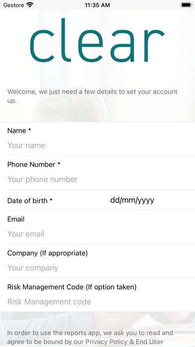 The Clear Group Claims App Screenshot