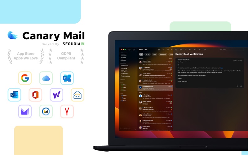 canary mail: secure inbox, ai iphone screenshot 1