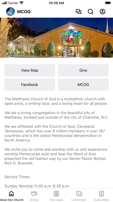 Matthews Church of God Screenshot