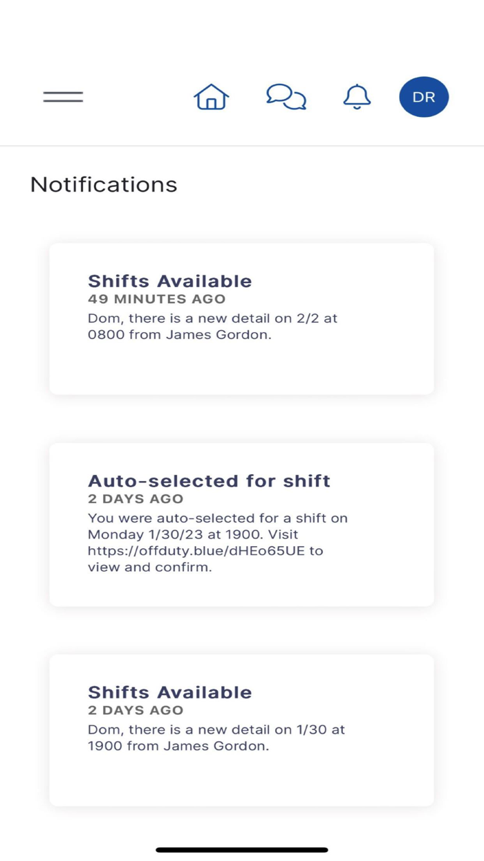 Off Duty Blue Officer App