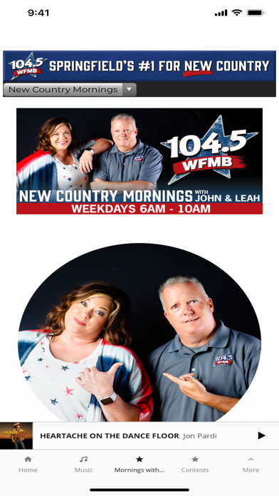 #1 for New Country 104.5 WFMB Screenshot