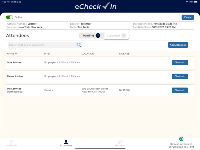 eCheck-In App