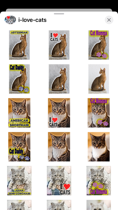 I Love Cats Sticker Pack Screenshot