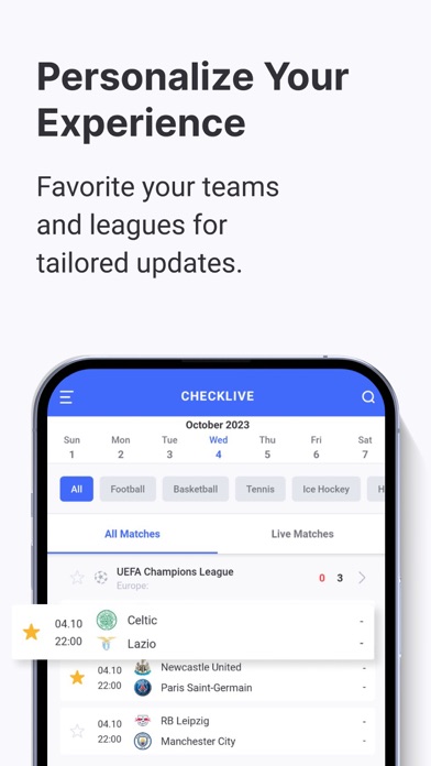 CHECKLIVE – Live Sports Scores Screenshot