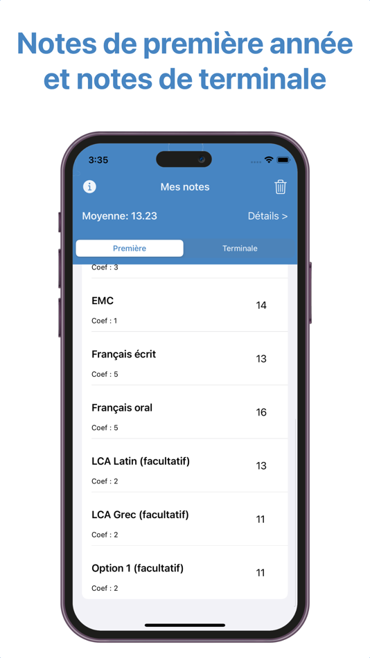 #2. Simulateur de moyenne au Bac (iOS) بواسطة: WarthogLab