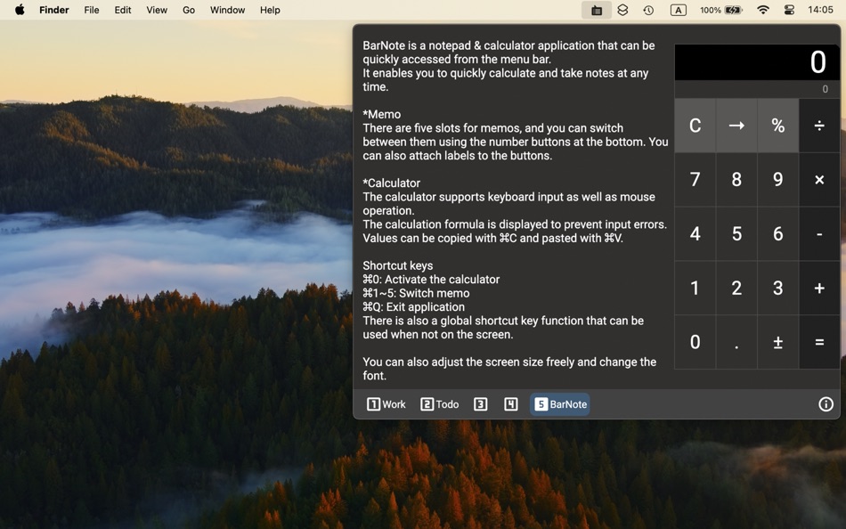 #2. BarNote (macOS) 由: Takashi Tsuchiya