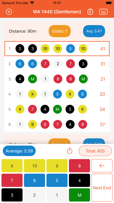 Archery Scoresheets Screenshot