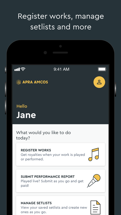 APRA AMCOS for Music Creators Screenshot