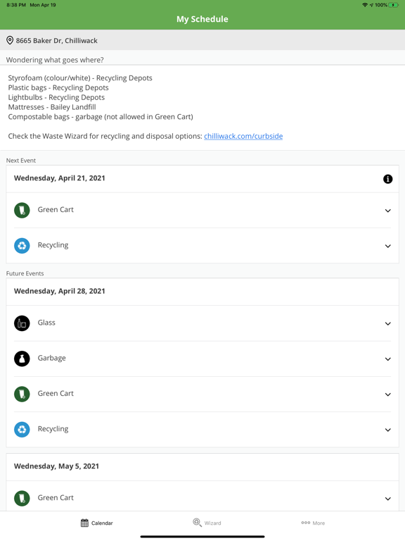 Chilliwack Curbside Collection iPad screenshot 3 - Reference app