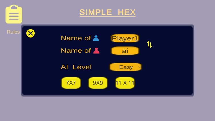 Simple Hex Board game with AI