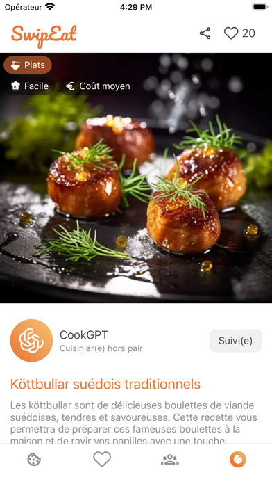 SwipEat: Recettes, Gastronomie Screenshot