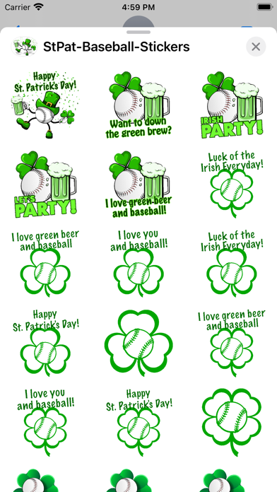 St Pat's Baseball Stickers Screenshot