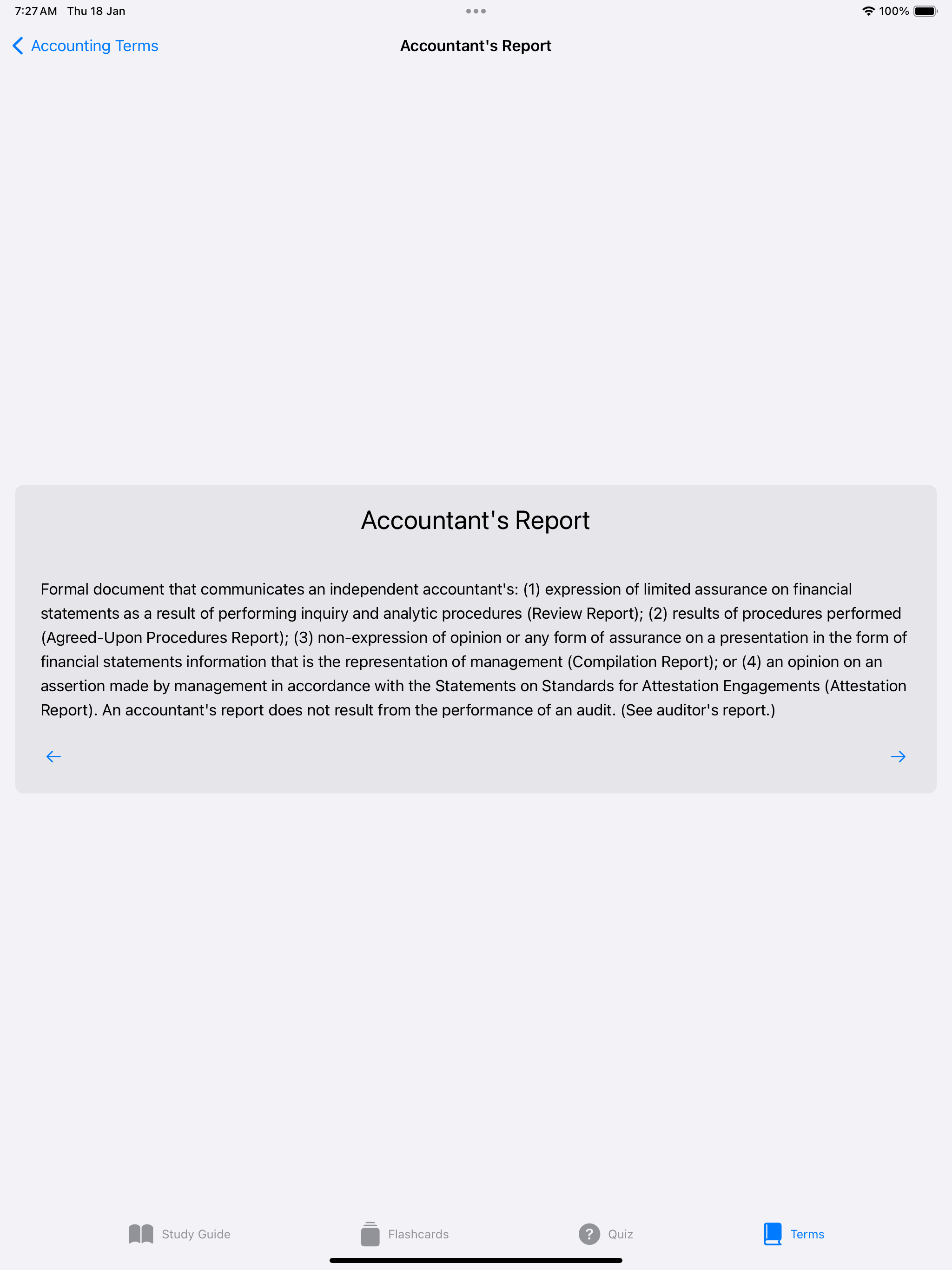Accounting Flashcard & Terms
