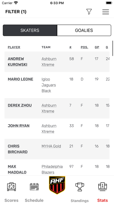 Atlantic Hockey Federation Screenshot