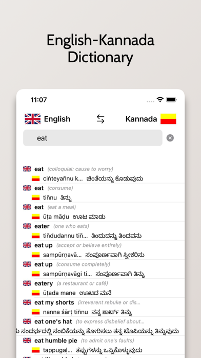 Kannada/English Dictionary Screenshot