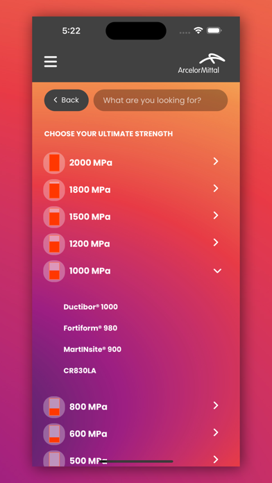 ArcelorMittal automotive offer Screenshot
