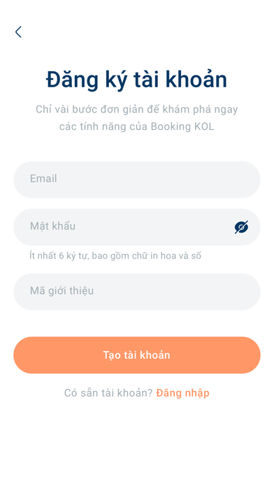 Booking KOLs Screenshot