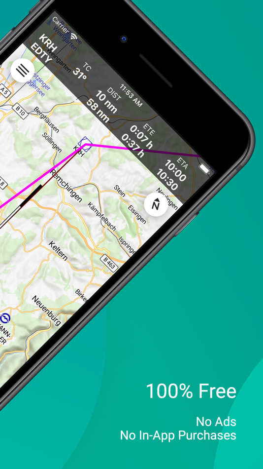 #2. Enroute Flight Navigation (iOS) Podle: Akademische Fliegergruppe Freiburg i. Br. e. V.