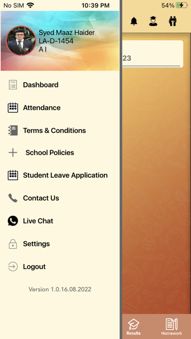 LA Student Portal Screenshot