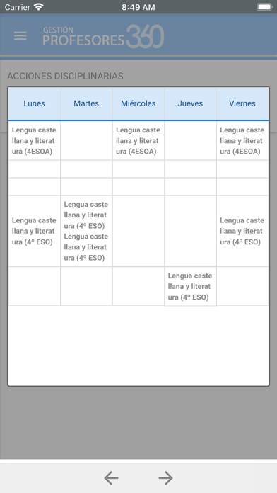 Gestión Profesores 360 Screenshot