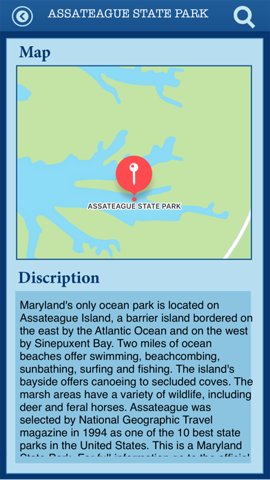 Maryland-State Parks Guide Screenshot