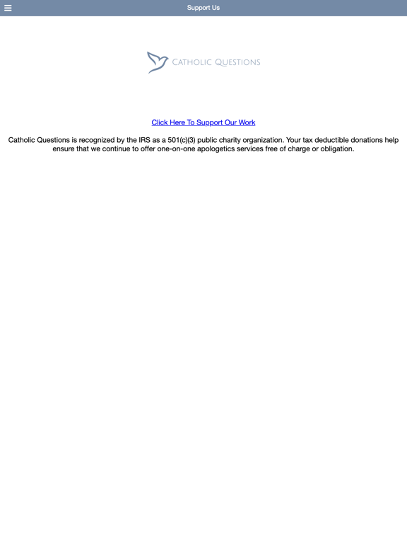 Catholic Questions Corporation iPad screenshot 3 - Lifestyle app